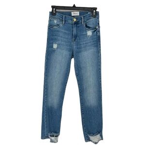 FRAME‎ Denim Le High Straight Jean In Laskey Rips Women's Size 27